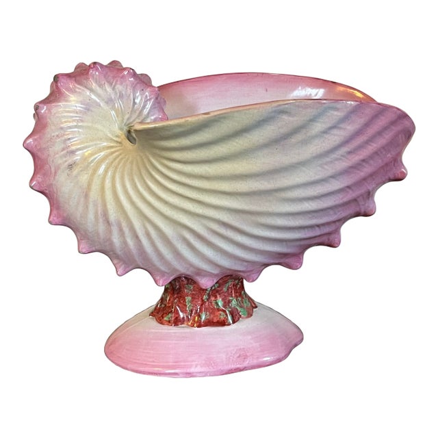 Antique 19th Century Wedgwood Pearlware Centerpiece - Pink Nautilus Sea Shell Compote Tureen For Sale