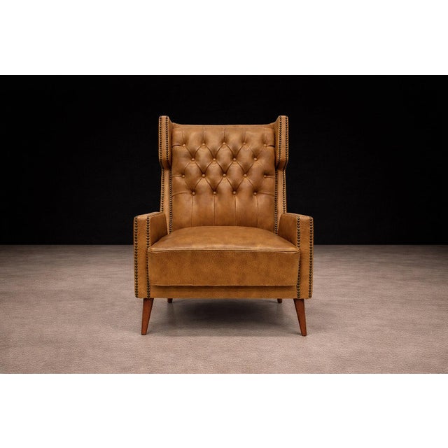 1950s Armchair in Hardwood & Faux Leather, Giuseppe Scapinelli, 1950s - Lot 313A For Sale - Image 5 of 15