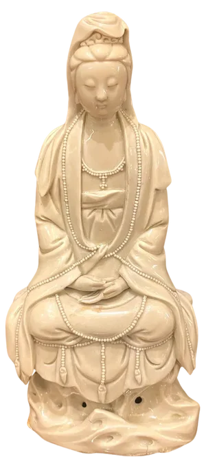 Blanc-De Chinese Figure Porcelain of Guanyin, 1880