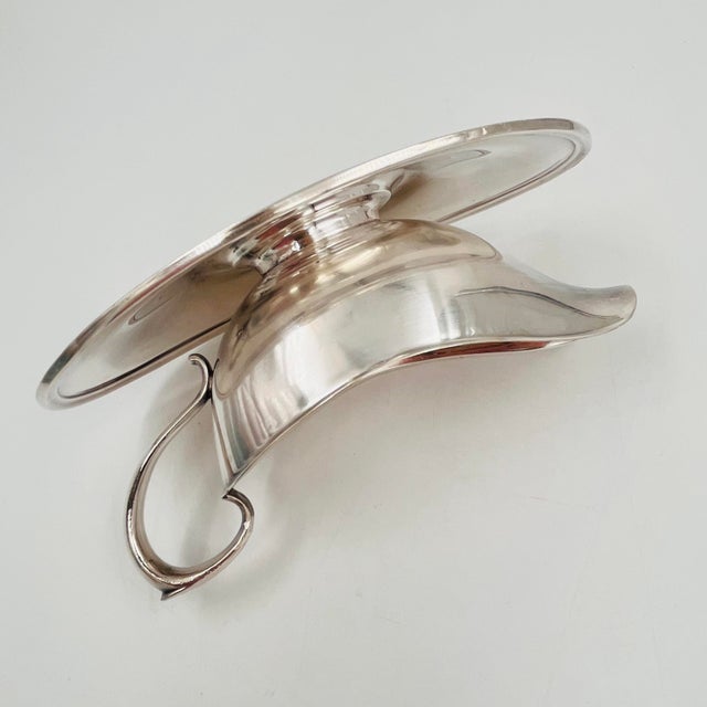 Vintage Gorham Colonial Silver Plated Gravy or Sauce Boat With Attached Underplate For Sale - Image 10 of 13