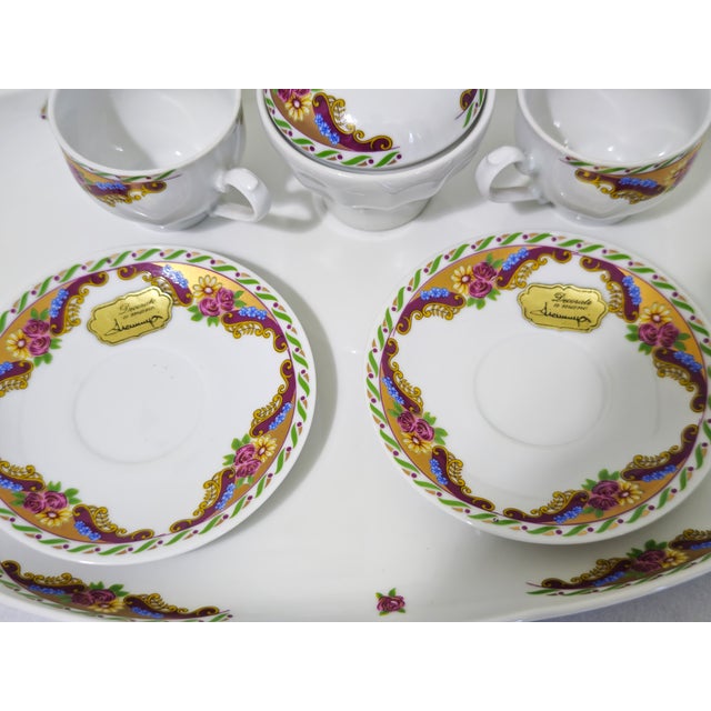 Porcelain Coffee Service from Limoges, France, 1960s, Set of 6 For Sale - Image 4 of 11