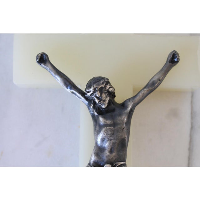 Religious Vintage Marble Crucifix For Sale - Image 3 of 14