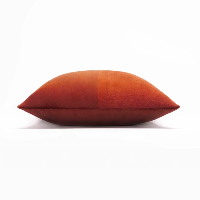 Double brick red velvet cushion cover by lorenza briola for lo decor the geometrical shape of this elegant cushion is...