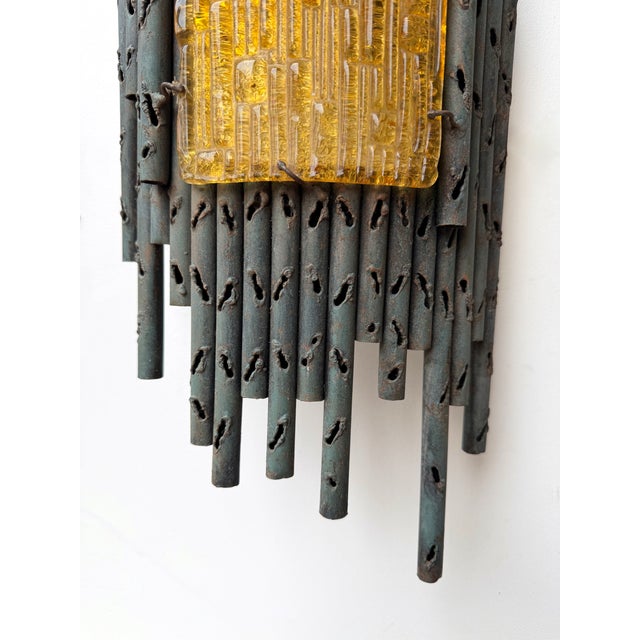 1970s Wrought Iron and Glass Sconces by Marcello Fantoni - Pair For Sale - Image 12 of 12
