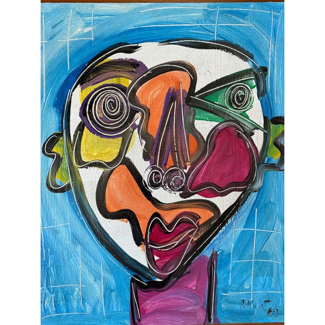 Abstract Expressionism 1969 “Spanish Man” Original Painting by Artist Peter Keil For Sale - Image 3 of 8