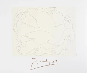 1980s "Etudes de Mains et Colombe" Lithograph After Pablo Picasso