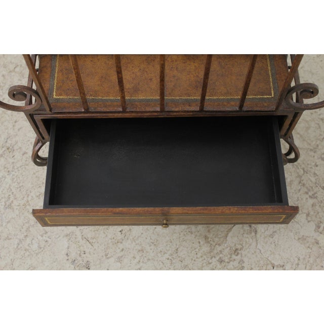 Wrought Iron & Leather Wrapped Magazine Rack For Sale In Philadelphia - Image 6 of 13