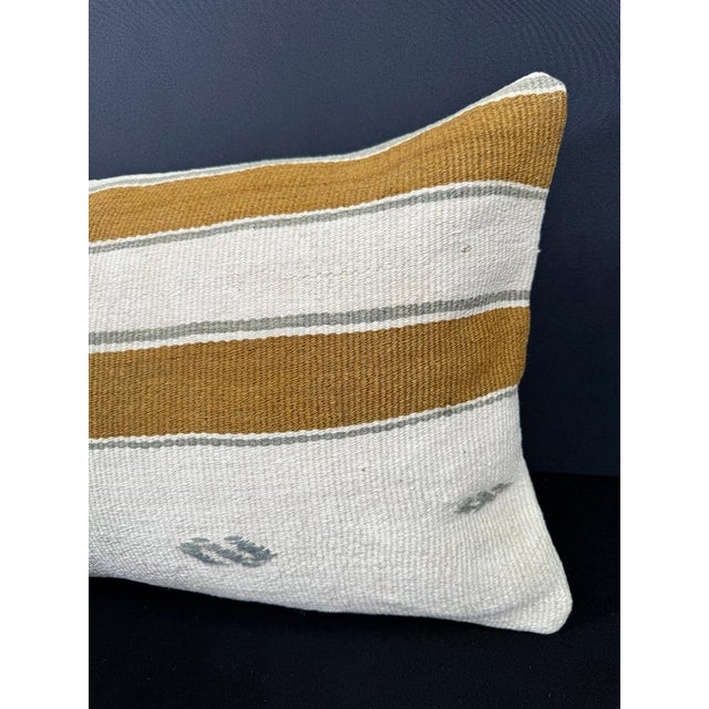 Contemporary Turkish Hemp Pillow Cushion Natural Beige Brown Cushion Cover 16x24 For Sale - Image 3 of 4
