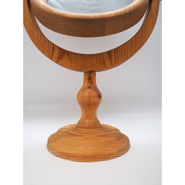 Wood Swedish Rustic Pine Mirror, 1970s For Sale - Image 7 of 12