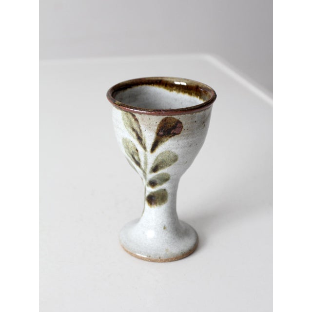 Vintage Handmade Studio Pottery Goblet For Sale - Image 11 of 11
