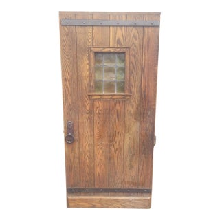 Large Vintage Gothic Arts & Crafts Style Oak Door For Sale