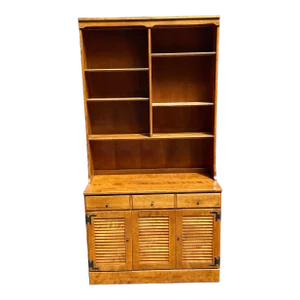 Ethan Allen Custom Room Plan Cabinet With Divided Bookcase in Maple With Nutmeg Finish