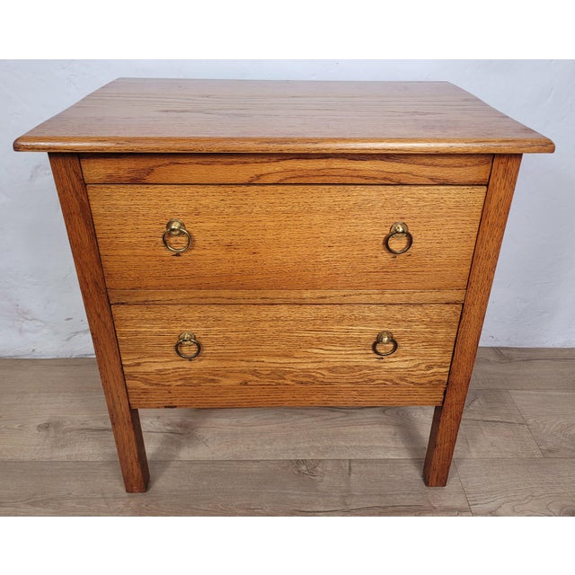 Brown Vintage Chest of Drawers with Oak Country Ring Handles, 1980 For Sale - Image 8 of 14
