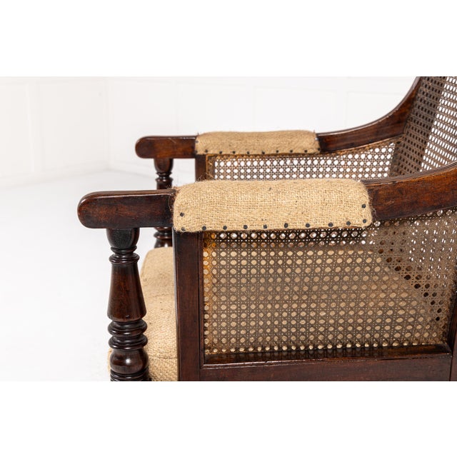 Hollywood Regency Regency Mahogany Bergère Library Armchair in the style of Gillows For Sale - Image 3 of 8
