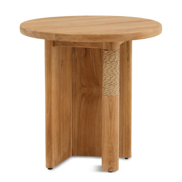 Crafted from solid natural teak wood, this outdoor side table pairs timeless durability with relaxed coastal style. Round...