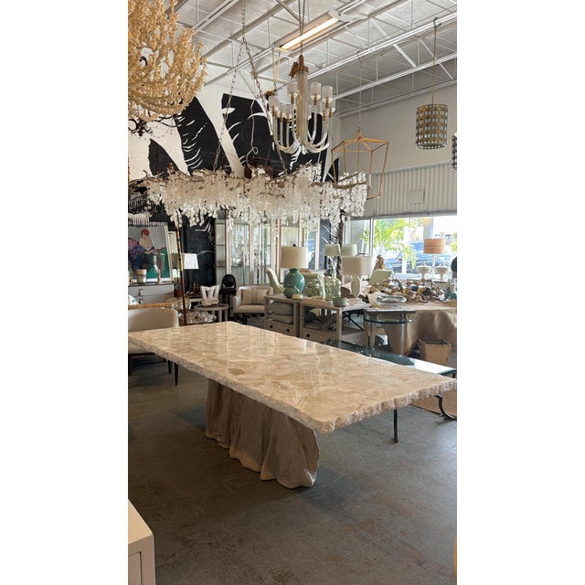 Contemporary Fossilized Clam Rectangular Dining Table For Sale - Image 3 of 5