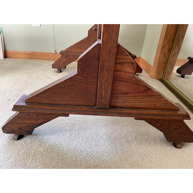 1920 Oak Trifold Dressing Room Mirror For Sale - Image 6 of 10