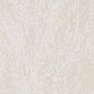 Sanderson Meadow Canvas Wallpaper in White/Parchment For Sale