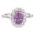 Gia Certified 1.84 Carat Purple Pink Sapphire Diamond 18 Karat White Gold Ring, Size 7 For Sale