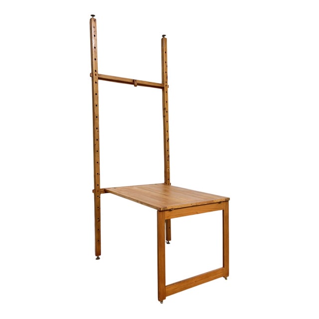 Les Arcs Folding Table or Desk in Pine, 1950s For Sale