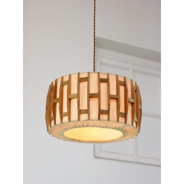 Mid-Century Modern Danish Pendant Lamp in Teak, 1960s For Sale - Image 6 of 18