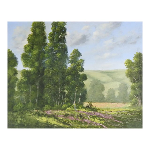 Contemporary Impressionist Landscape With Wildflowers Painting For Sale