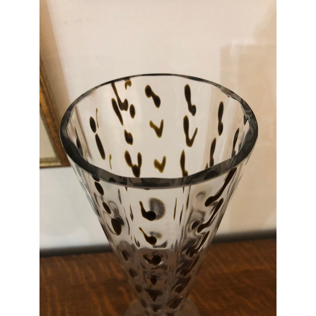 Hand Blown Trumpet Vase in Tortoise Design Chairish