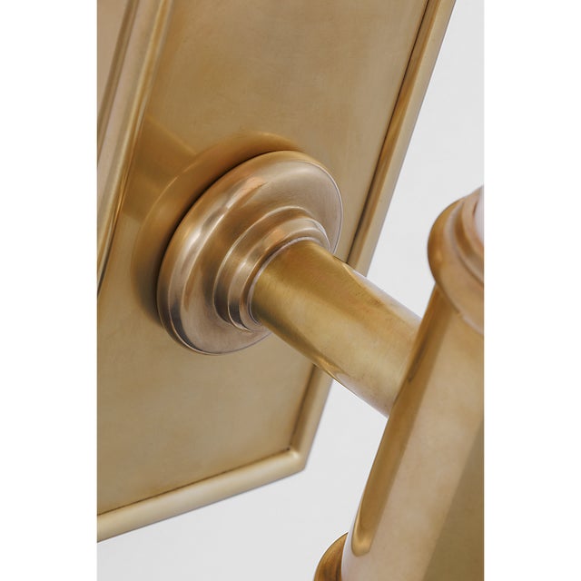 Traditional Chapman & Myers for Visual Comfort Signature Owen 14" Single Bath Light in Antique-Burnished Brass with White Glass For Sale - Image 3 of 6