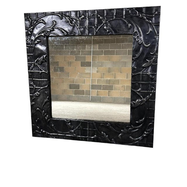Pressed Tin Ceiling Tile Mirror For Sale - Image 4 of 4