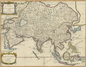 Antique Map of Asia by Pierre du Val, 1663