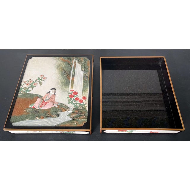 Japonisme Rare Japanese Lacquer Writing Box Suzuribako Meiji Period For Sale - Image 3 of 18