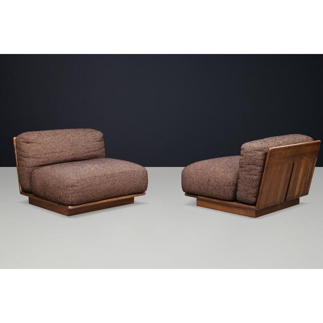 Mario Bellini Pianura Lounge Chairs in Walnut by Mario Bellini for Cassina, Italy, 1971, Set of 2 For Sale - Image 4 of 17