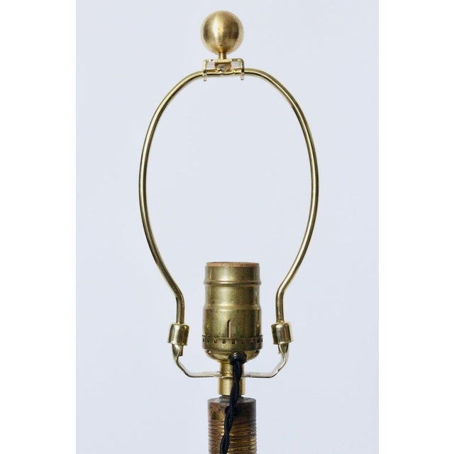 Mid 20th Century Fulvio Bianconi Style Murano Blue Art Glass Table Lamp For Sale - Image 12 of 12