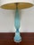 Beautiful Vintage Turquoise Murano Opaline Glass Lamp With Ribbed and Flared Shape on Lucite Base.
