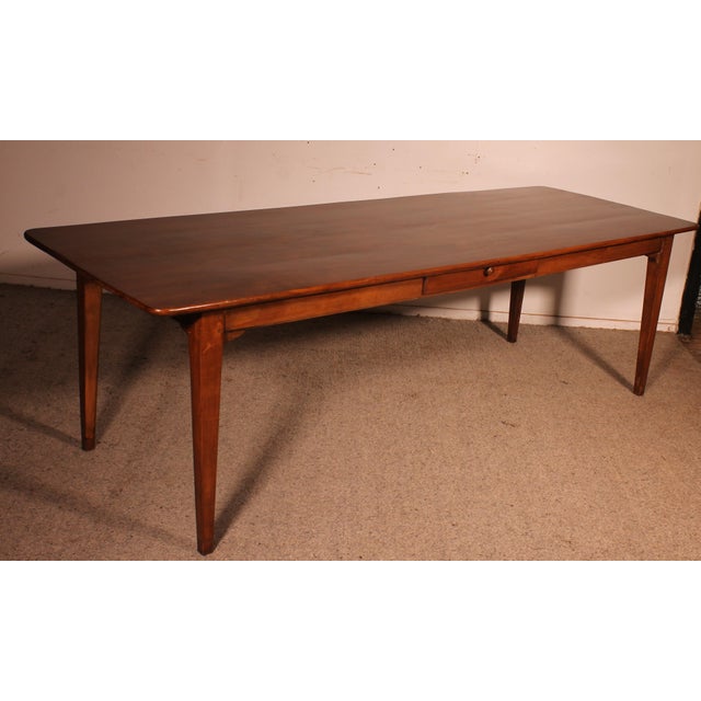Wood 19th Century Cherry Wood Refectory Table For Sale - Image 7 of 12