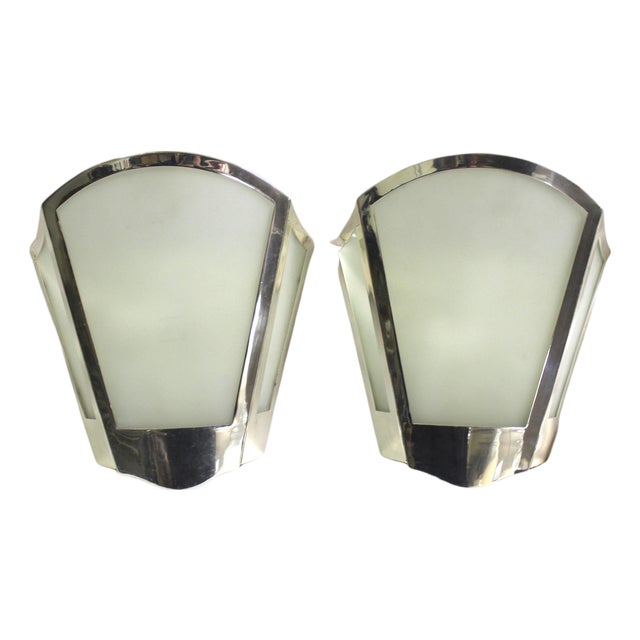 1990s Mid Century Modern Deco Sconces - a Pair For Sale