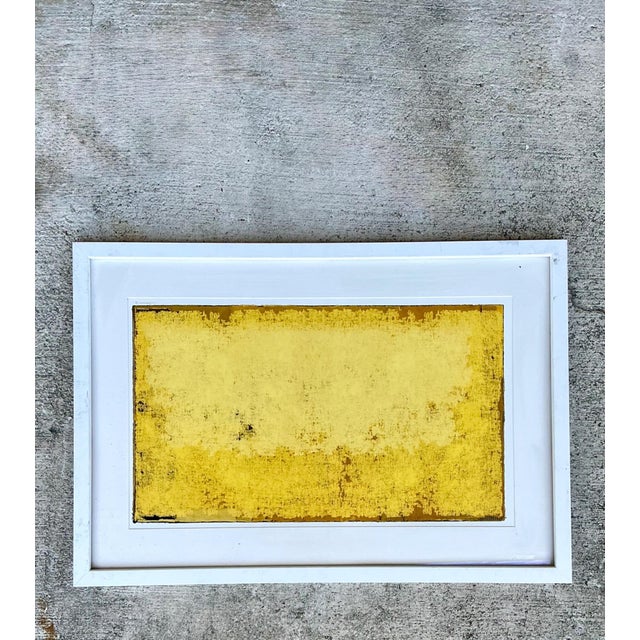 Framed Yellow Abstract Art Print For Sale - Image 12 of 14
