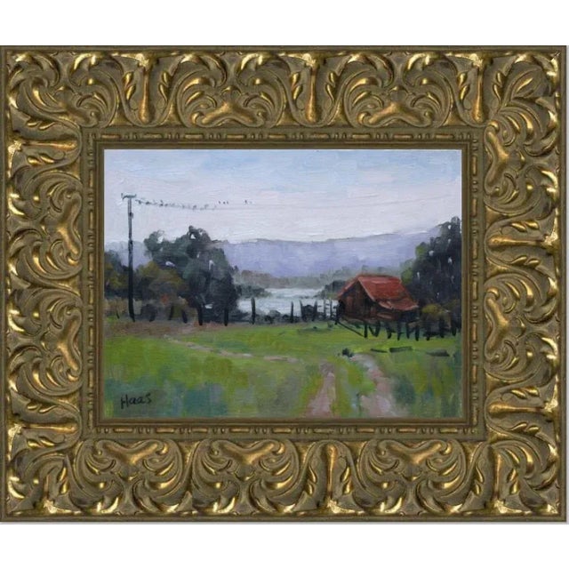 Modern Farmlands — Birds on a Wire Oil Painting For Sale - Image 10 of 10