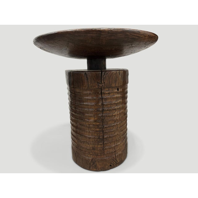 Brown Andrianna Shamaris Impressive Century Old Teak Wood Side Table or Entry Table For Sale - Image 8 of 18