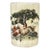 Crackle Glaze Porcelain Brush Pot With Horse & Pine Motif For Sale
