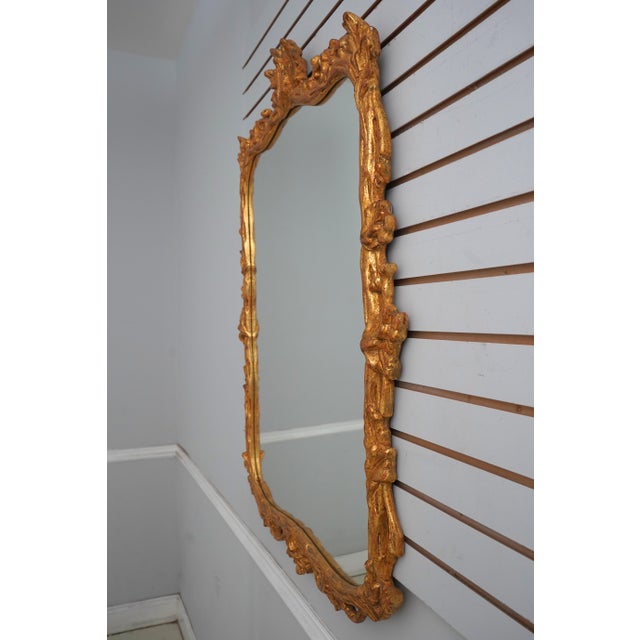 Italian Italian Gold Giltwood Ornate Frame Mirror For Sale - Image 3 of 11