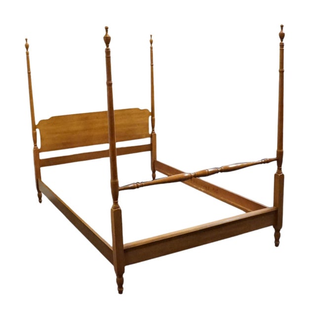 SPRAGUE & CARLETON Solid Hard Rock Maple Colonial Early American Full Size Four Poster Bed 210-B400-784 68.25" High 56.5"...