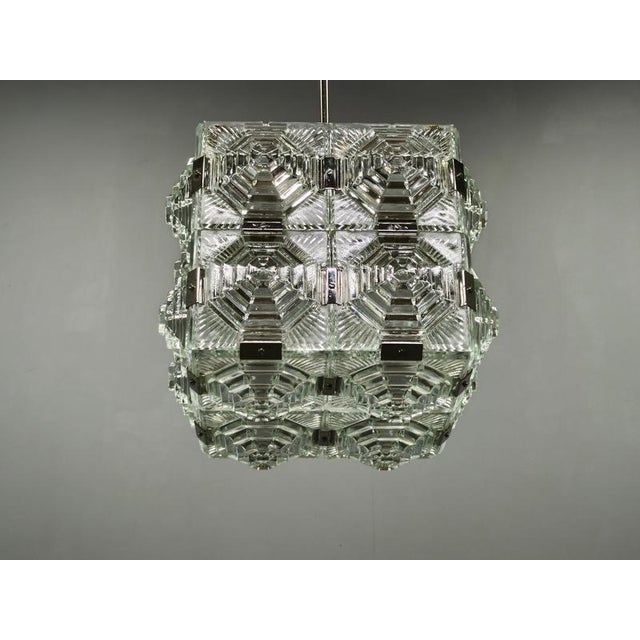 Brutalist Glass Cube Pendant by Kamenický Šenov, 1970s For Sale - Image 4 of 12