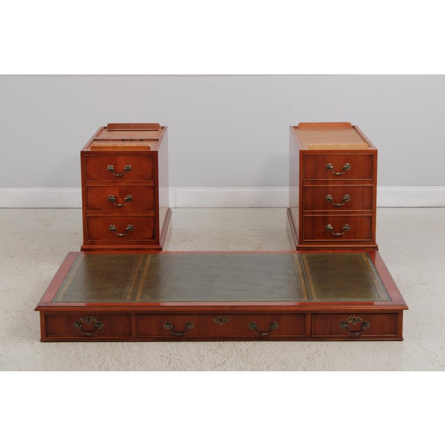 Bevan Funnel Green Leather Top Executive Desk For Sale - Image 17 of 17