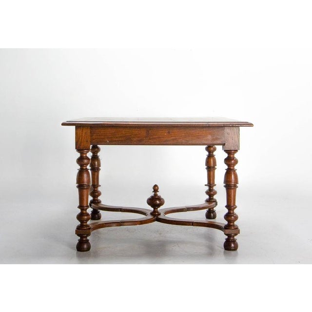 Square Louis XIII-style table made of turned wood, circa 1890 French square table in the Louis XIII style, crafted from...
