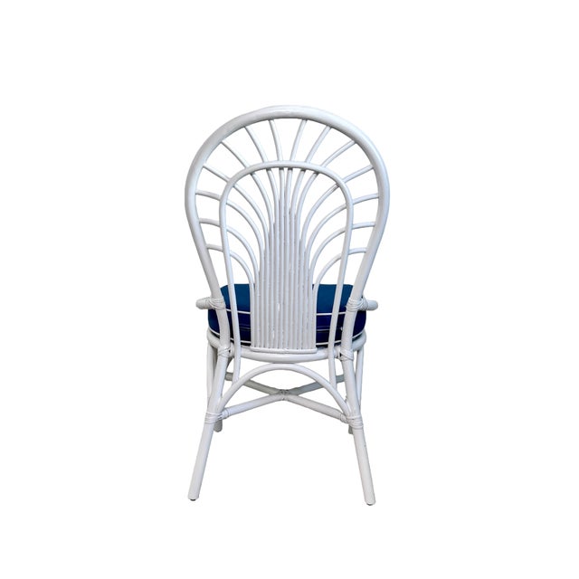 Dining Set Rattan Rectangle 4 Chairs With Sunbrella Fabric For Sale - Image 4 of 7