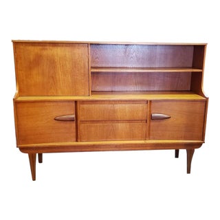 Mid-Century Modern Teak Bar or Desk With Cabinet C.1960s For Sale