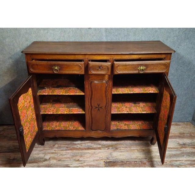 Antique 18th Century Louis XV Regional Low Sideboard in Oak For Sale - Image 11 of 14