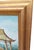 Chinoiserie Vintage Chinoiserie Pagoda Fishing Village Gold Leaf Framed Trumeau Oil Painted Wall Mirror For Sale - Image 3 of 6
