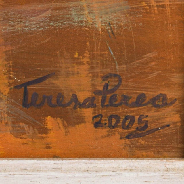 Early 21st Century Framed Signed "Flamenco Dancers" Painting on Canvas by Teresa Perea For Sale - Image 5 of 10